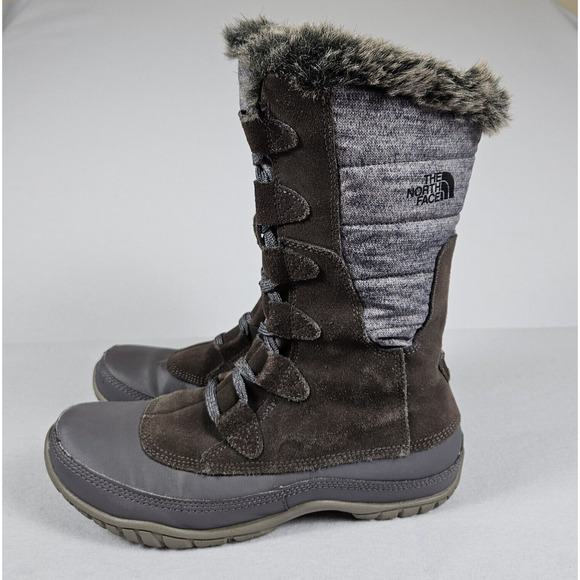 The North Face Women's Nuptse Purna Boot Size 7 Waterproof Faux Fur Winter Suede - Picture 5 of 16